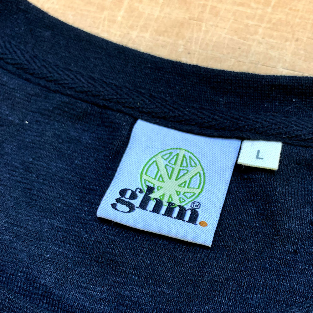 Unisex Black Hemp: Blank Round Neck T'shirt