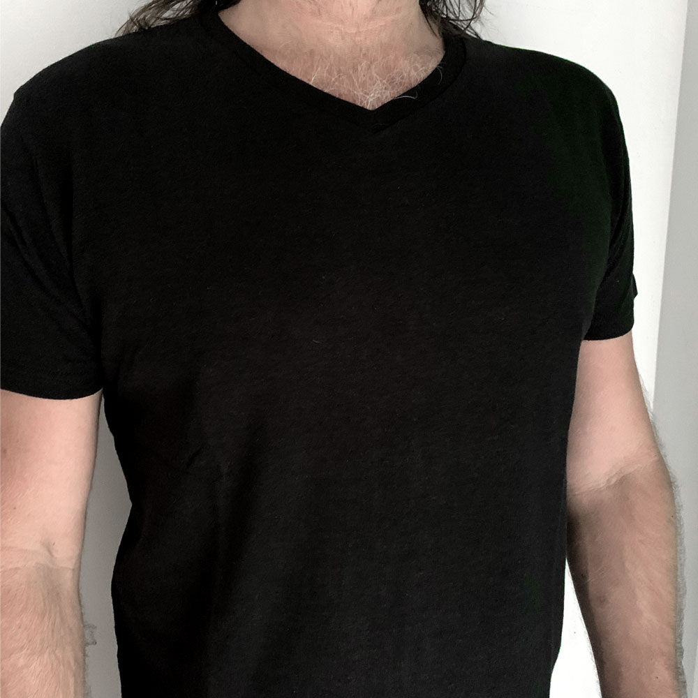 Unisex Black Hemp V Neck T'shirt