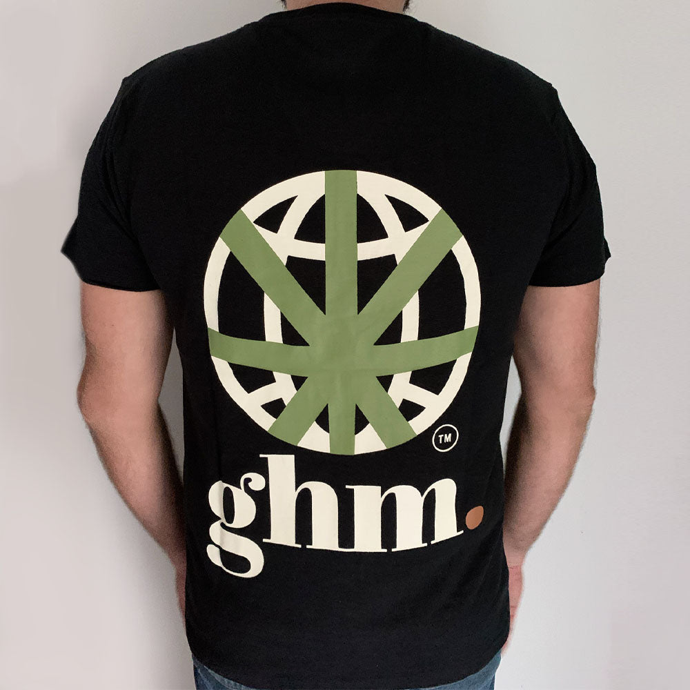 Unisex Black Hemp V Neck T'shirt