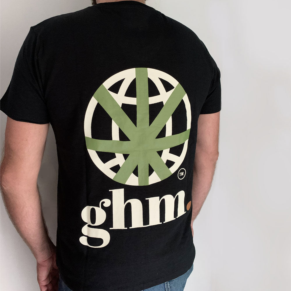 Unisex Black Hemp Round Neck T'shirt