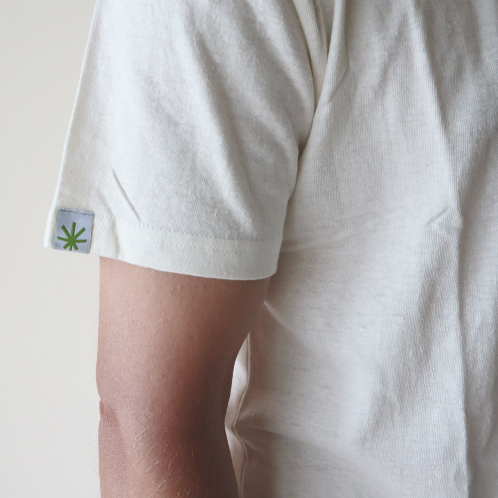 Unisex White Hemp V Neck T'shirt